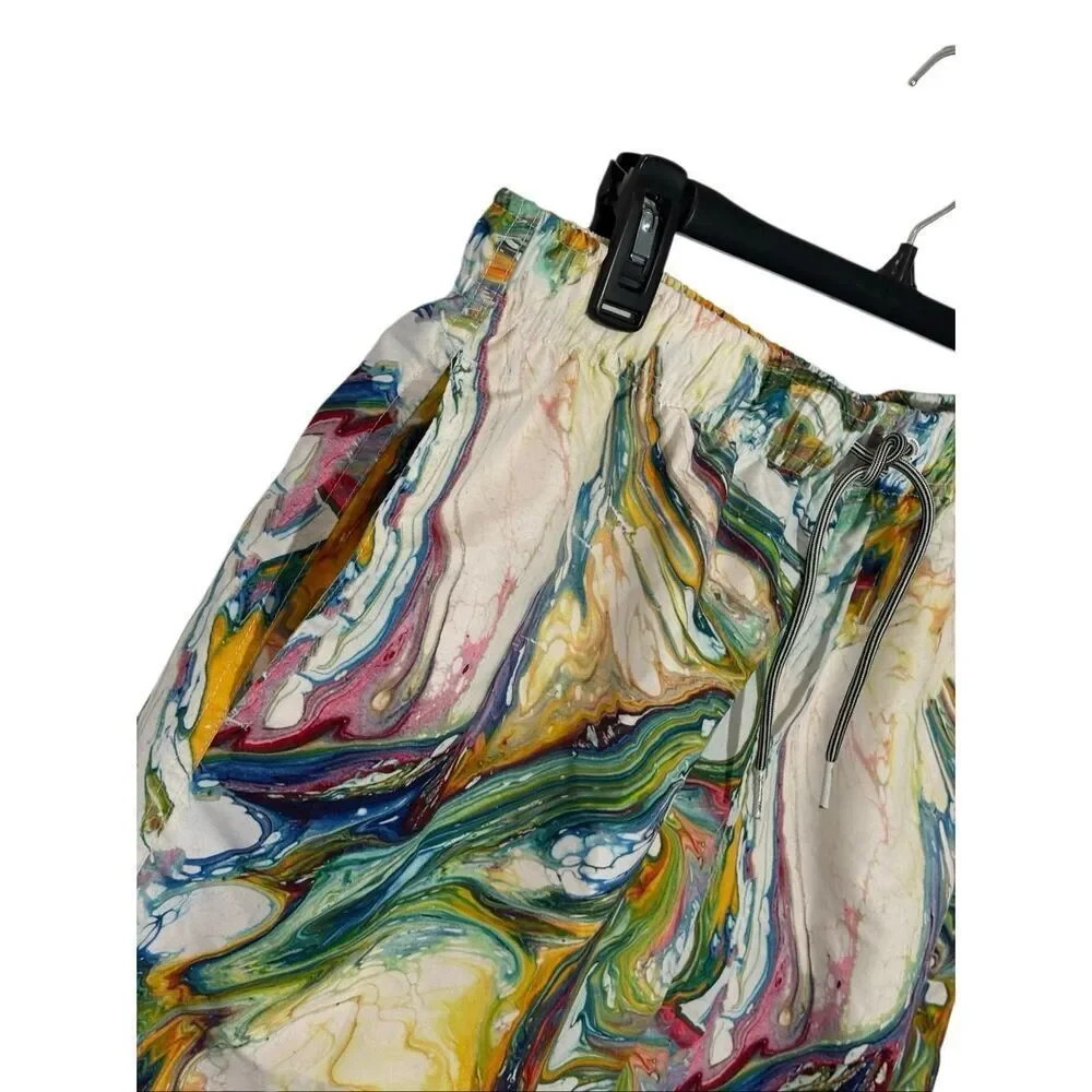 Boardies multi-colored marble patterned swim trunks with lining and pockets - X